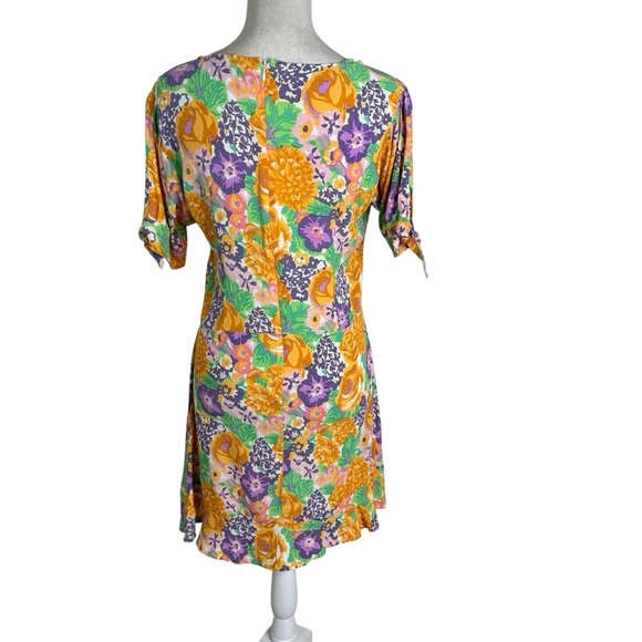 Faithfull The Brand Florence Ade Floral Print Mini Dress Size 8 - Picture 7 of 11